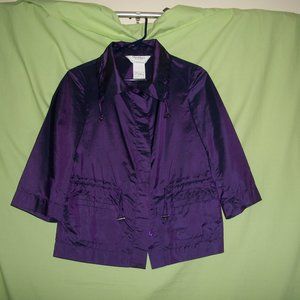 MaxMara Purple Silk Blouse/Jacket 3/4 Sleeve